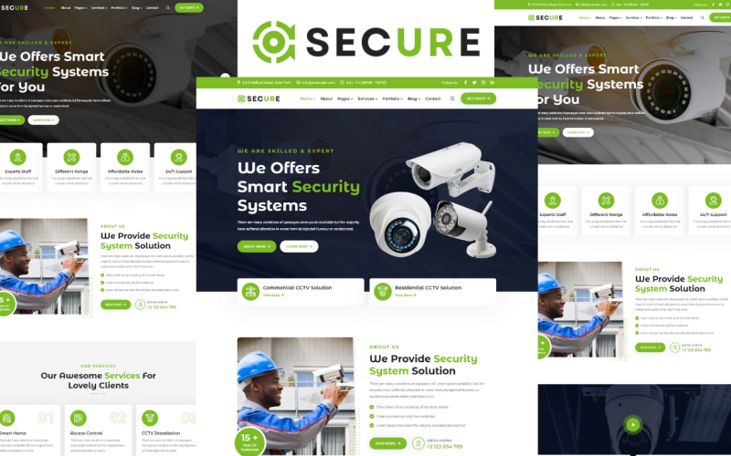 Sicuro - Modello HTML5 di sicurezza CCTV
