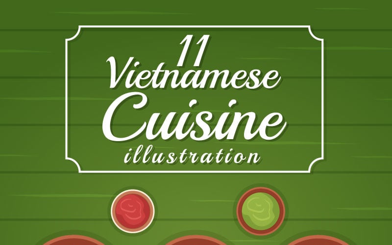 11 Vietnamees Eten Restaurant Illustratie