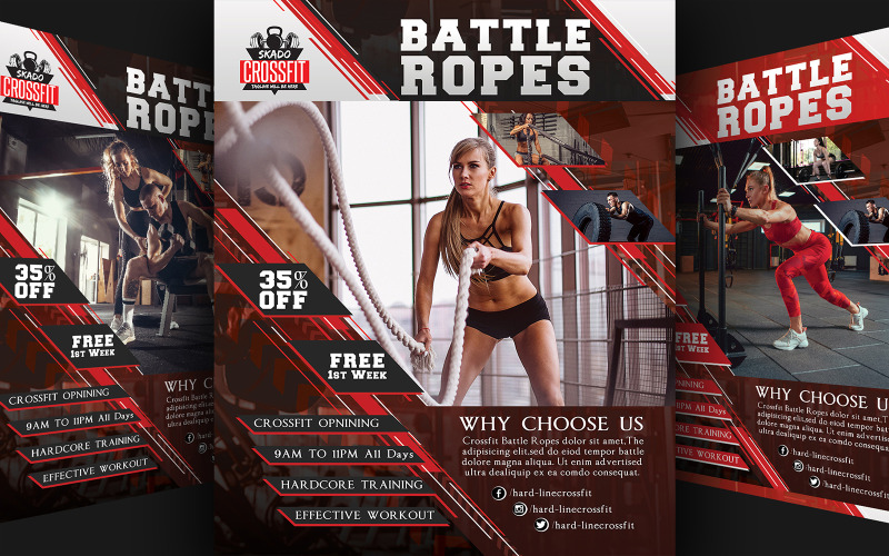 Conception de salle de gym Hardcore Crossfit Flyer