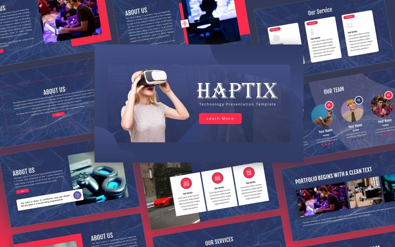 Haptix – technológiai többcélú PowerPoint sablon