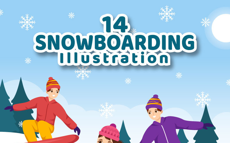 14 Ilustracja na snowboardzie