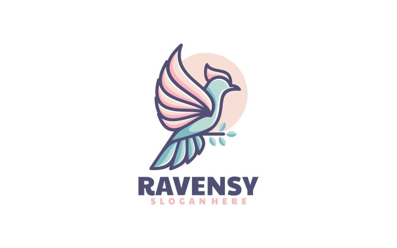 Raven Simple Mascot logó sablon