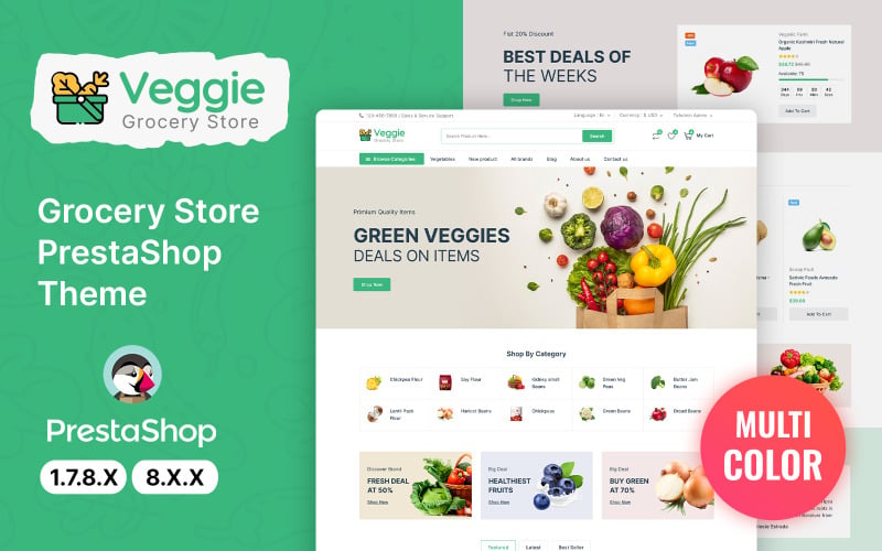 Veggie - 食品、蔬菜和杂货 PrestaShop 主题