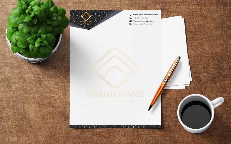 Zdarma moderní luxusní hlavičkový papír - šablona firemní identity