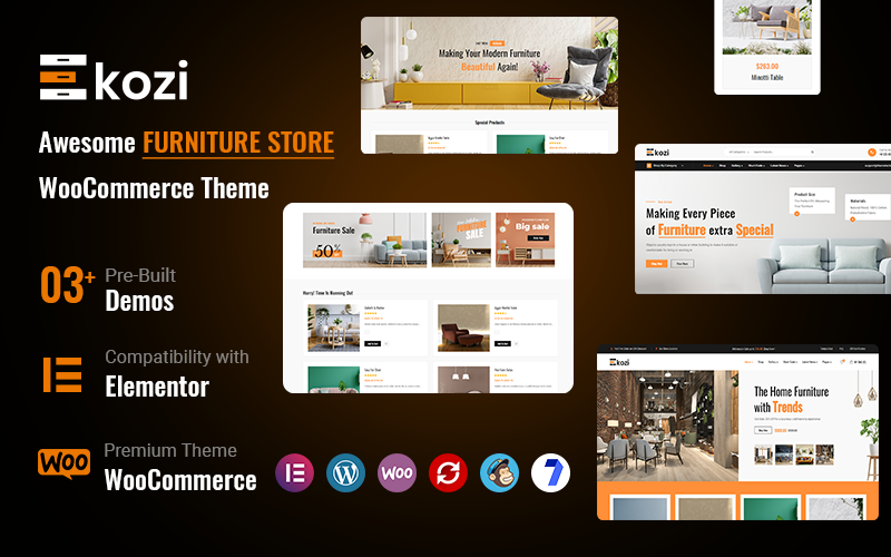 Ekozi - Meubilair Elementor WooCommerce-thema