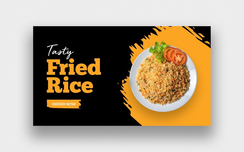 Modello di miniatura di YouTube per cibo di riso fritto