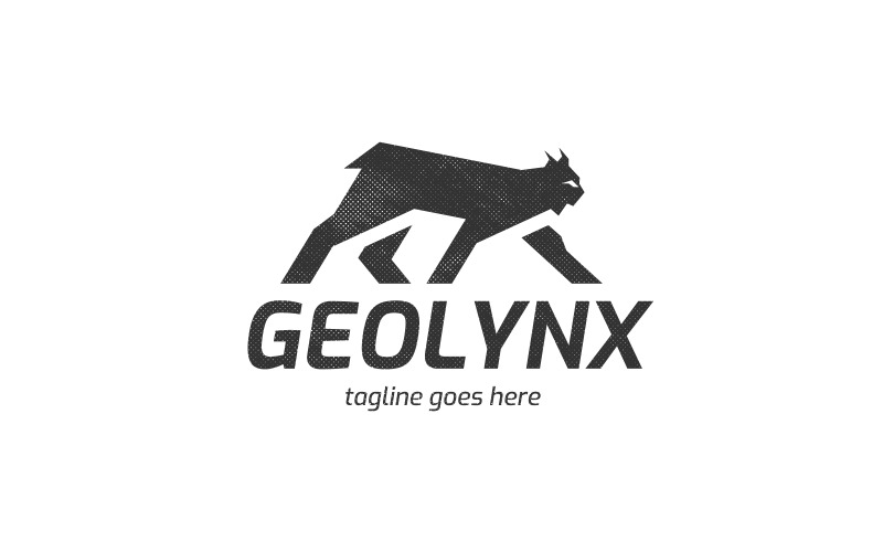 Plantilla de logotipo de lince geométrico