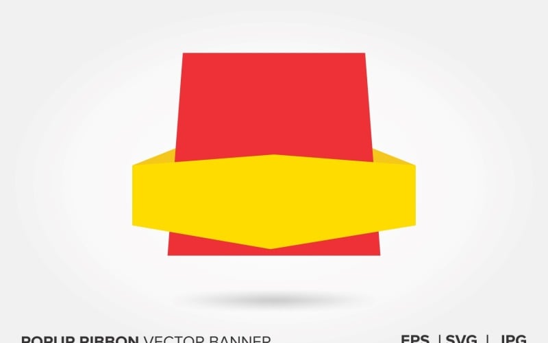 Design Yellow And Rwd Yellow And Red Color Popup Ribbon Vector Banner