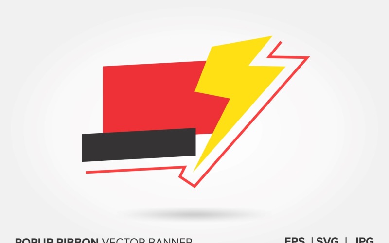 Zwarte en gele kleur pop-up lint vector banner