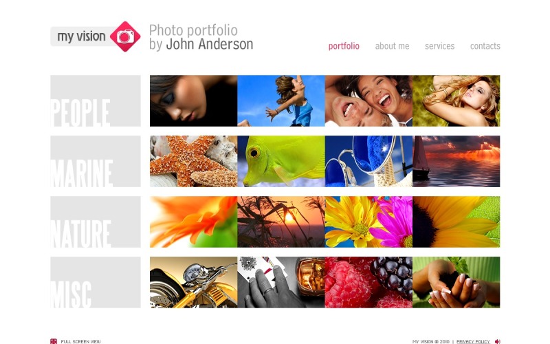 Photographer Portfolio Flash Template