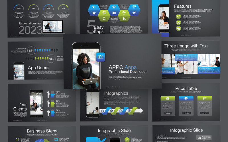 Modèle PowerPoint de développeur d'applications Appo