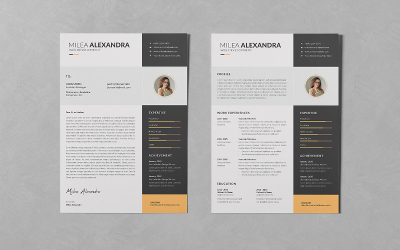 Resumecv Psd Design Templates Vol 127 Templatemonster 3770