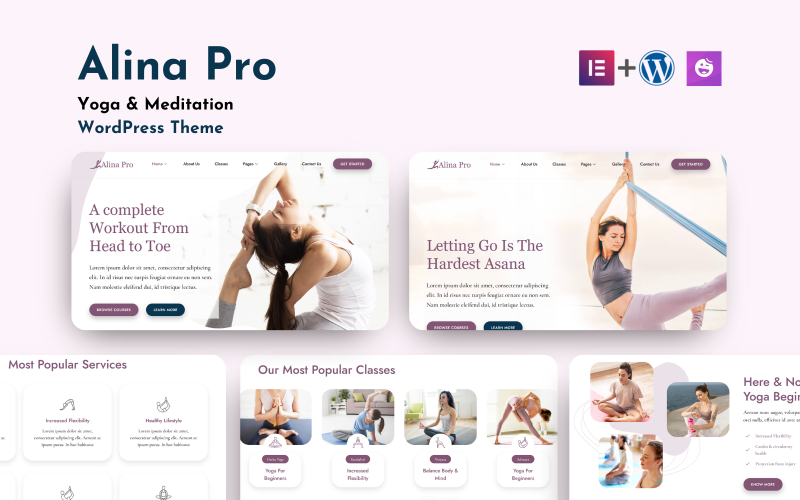 Alina Pro, Yoga, Meditation, and Coach WordPress Theme
