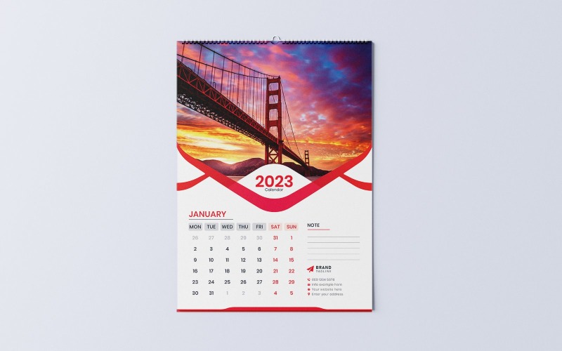 Digital Wall Calendar 2023 Vector Designs