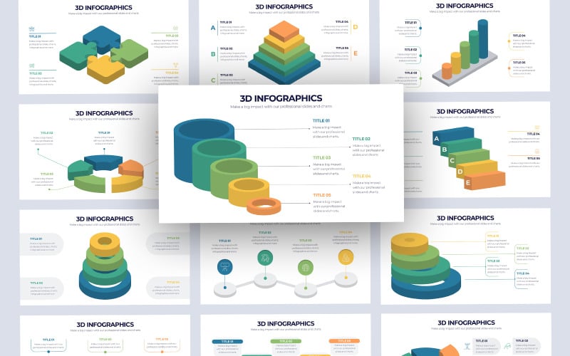3D Infographic Google Dia's-sjabloon