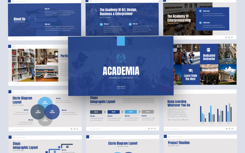 Шаблон PowerPoint для університетської освіти Academia
