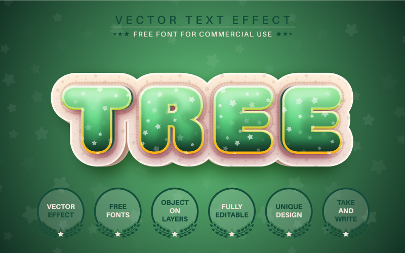 Fir Tree - Editable Text Effect, Font Style