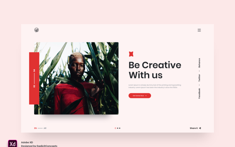 Hero Header Landing Page Template Band 30