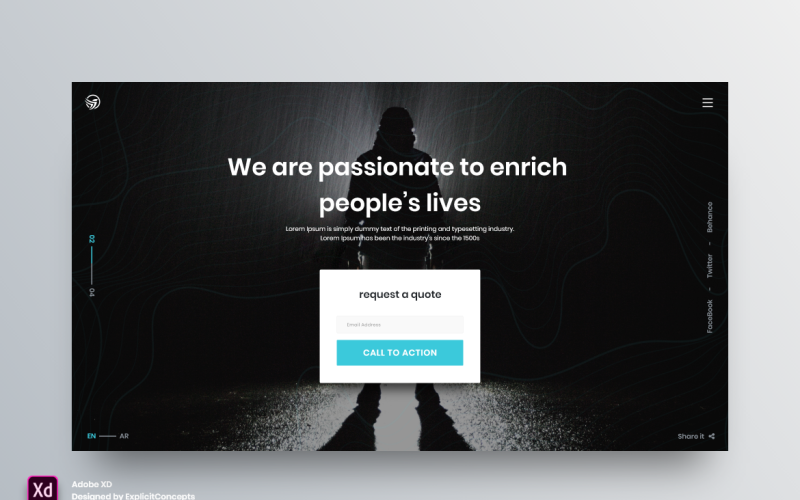 Hero Header Landing Page Template Band 31