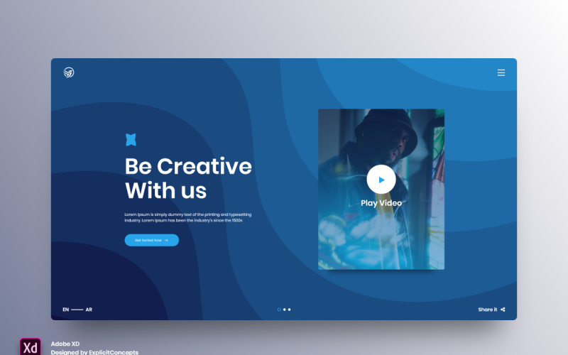 Hero Header Landing Page Template Band 34