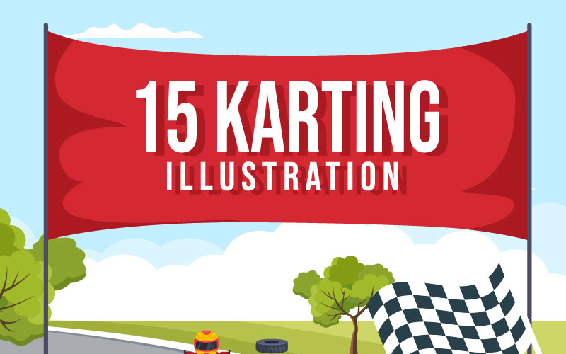 15 Karting Sport Illustration