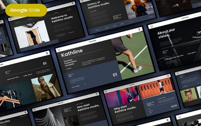 Kathline — biznesowy szablon prezentacji Google