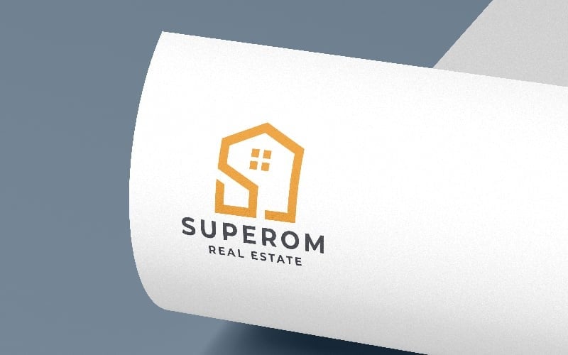 Modèle de logo immobilier Superom Letter S