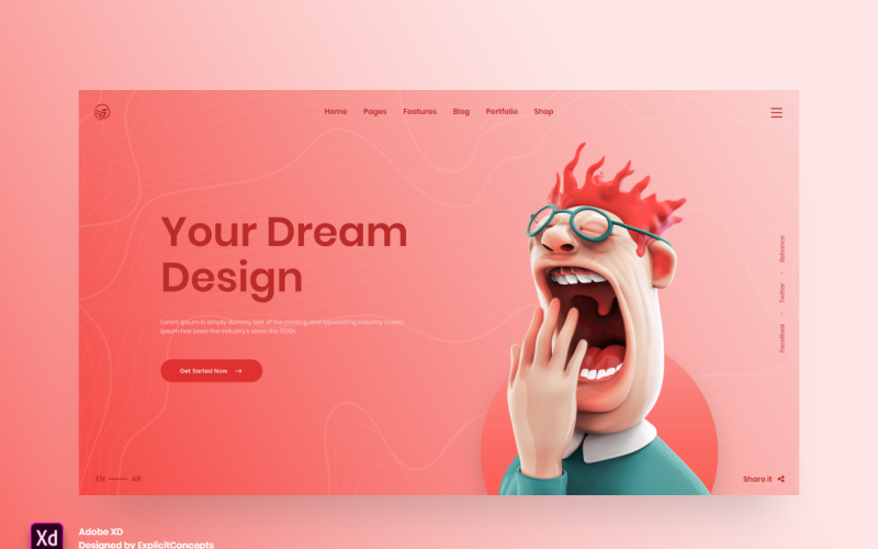 Modèle de page de destination d'en-tête de héros Vol 29