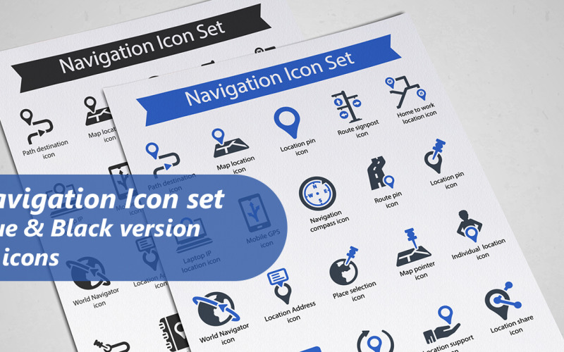 Navigation Glyph icon Set mall
