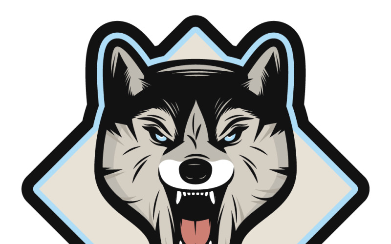 Plantilla de logotipo de mascota de lobo