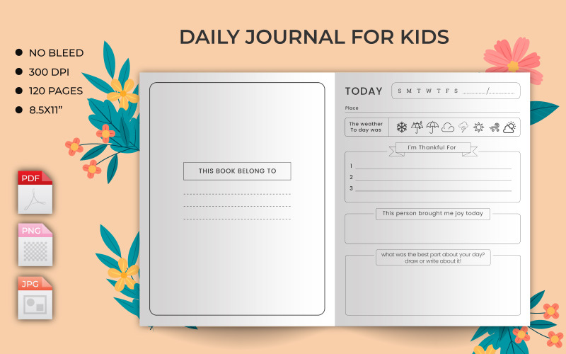 Agenda diaria para niños Libro de registro KDP Interior