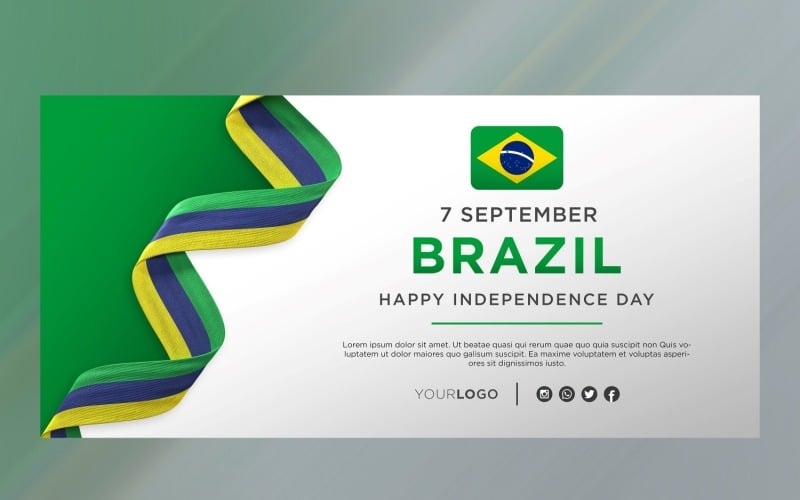 Bandiera di celebrazione del giorno dell'indipendenza nazionale del Brasile, anniversario nazionale