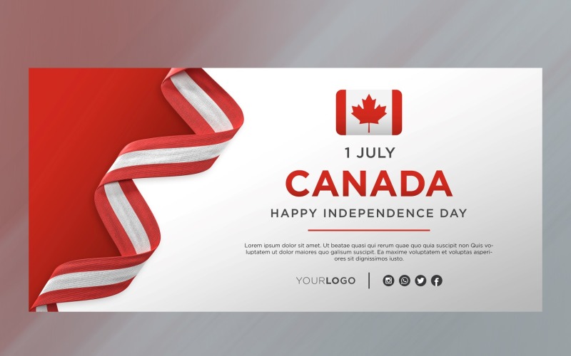 Bandiera di celebrazione del giorno dell'indipendenza nazionale del Canada, anniversario nazionale