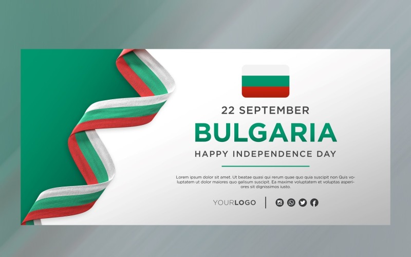 Bandiera di celebrazione del giorno dell'indipendenza nazionale della Bulgaria, anniversario nazionale