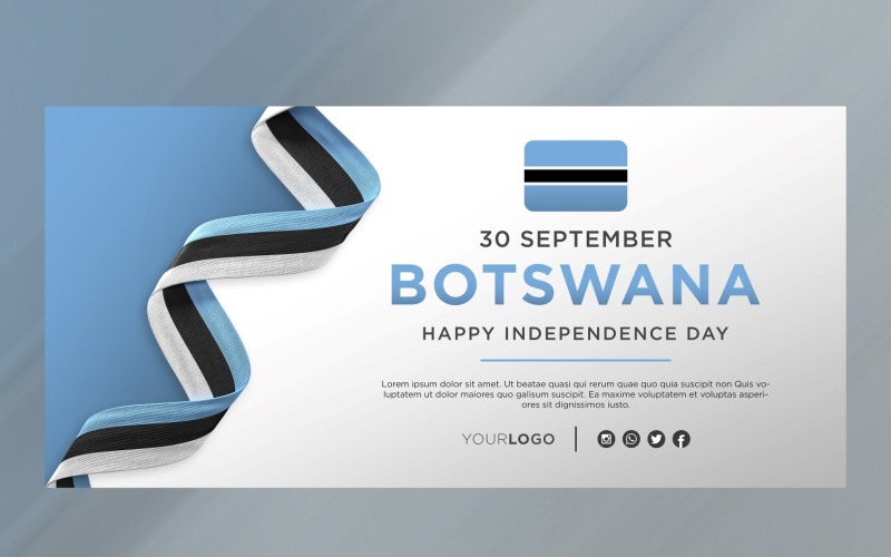 Botswana National Independence Day Celebration Banner, National Anniversary