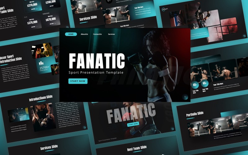 Boxer Fanatik - Spor Çok Amaçlı PowerPoint Şablonu