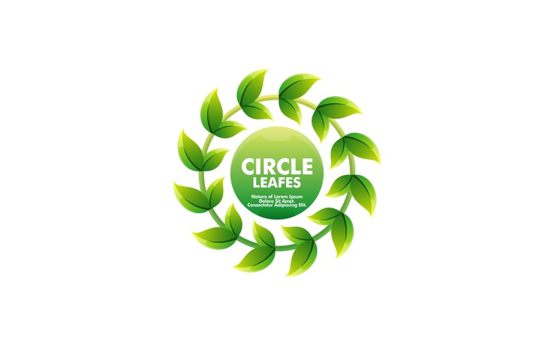 Logotipo Gradiente de Folhas do Círculo