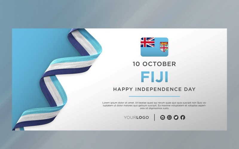 Банер святкування Дня національної незалежності Фіджі, національна річниця
