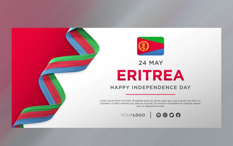 Banner de celebración del día de la independencia nacional de Eritrea, aniversario nacional