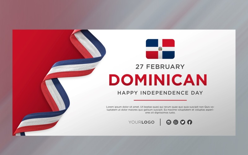 Banner na oslavu dne národní nezávislosti Dominikánské republiky, státní výročí