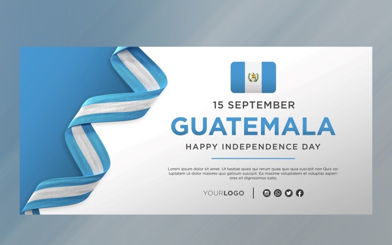 Bannière de célébration de la fête de l'indépendance nationale du Guatemala, anniversaire national