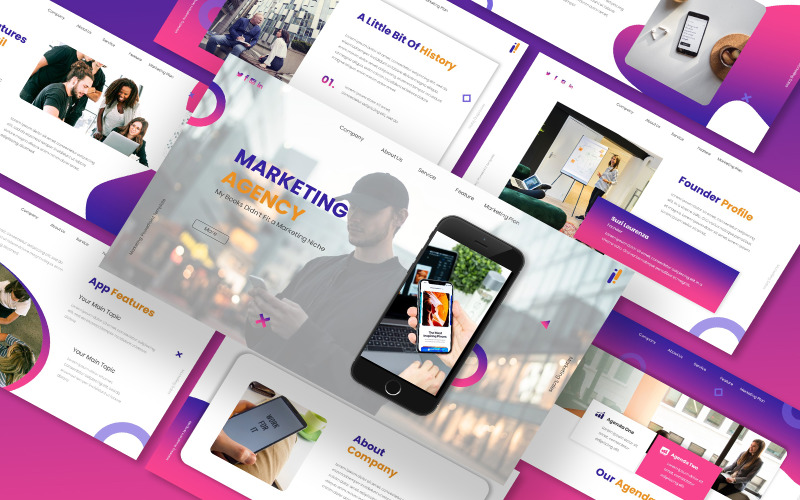 Google Slides-Vorlage für eine Marketingplan-Agentur