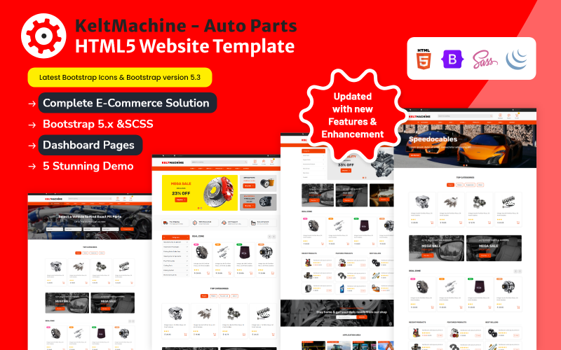 KeltMachine - Plantilla HTML5 para sitio web de autopartes