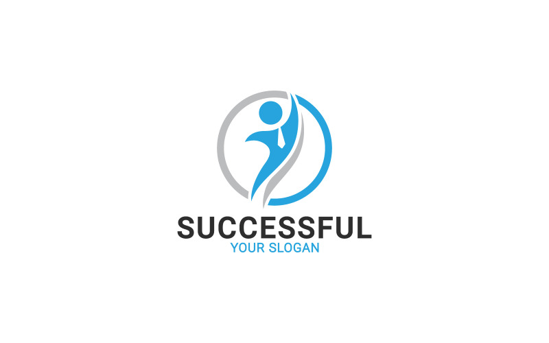 Logo persone di successo e modello di logo uomo di successo