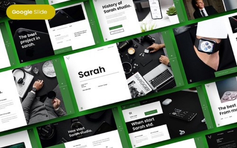 Sarah – Obchodní šablona prezentace Google
