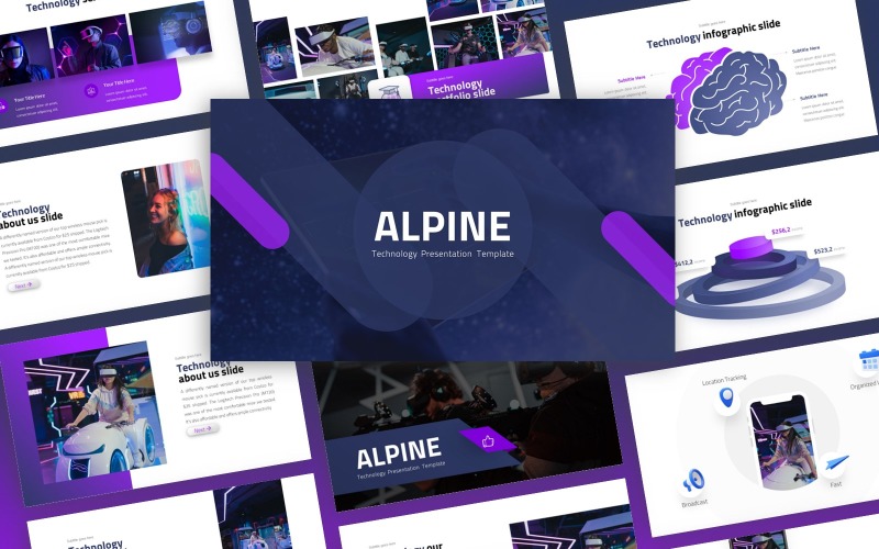 Alpine - Technologie multifunctionele PowerPoint-sjabloon