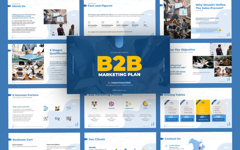 B2B marknadsföring och försäljning Google Slides mall
