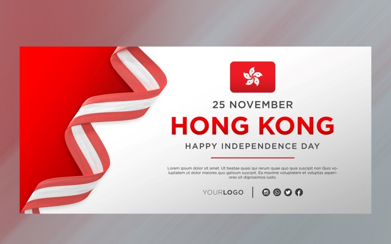 Bandiera di celebrazione del giorno dell'indipendenza nazionale di Hong Kong, anniversario nazionale