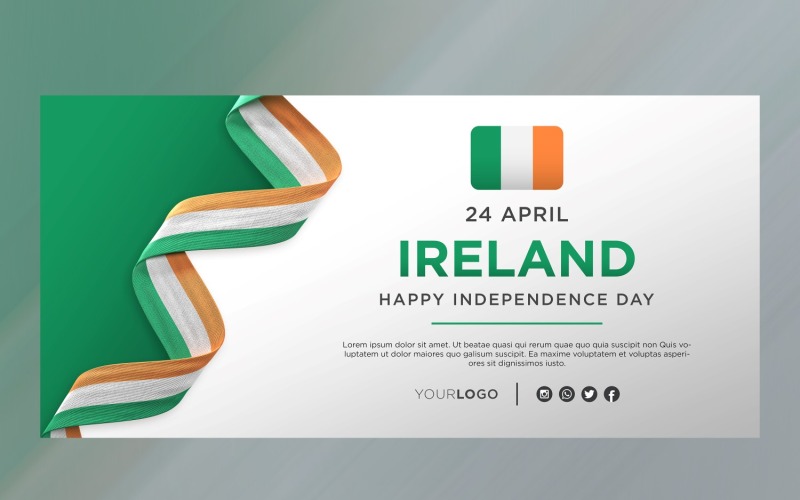 Banner zum Feiern des Nationalen Unabhängigkeitstages Irlands, Nationaler Jahrestag