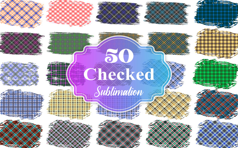 Sublimation Check Pattern Brick Wall Sublimation Background Bundle - TemplateMonster
